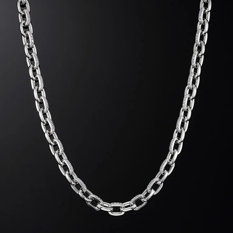 10mm H-Link Chain in White Gold - Image 3